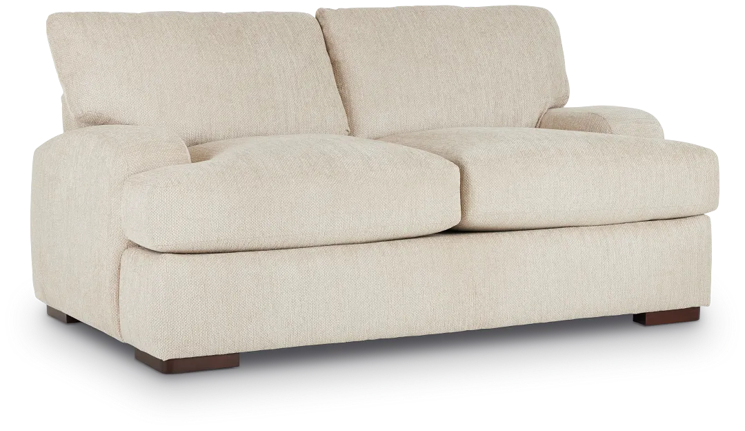 Alpha Beige Fabric Loveseat