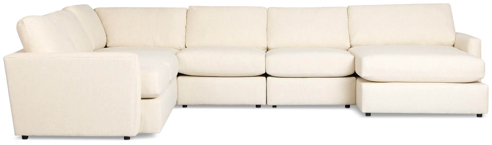 Maxwell Light Beige Fabric Large Right Chaise Sectional