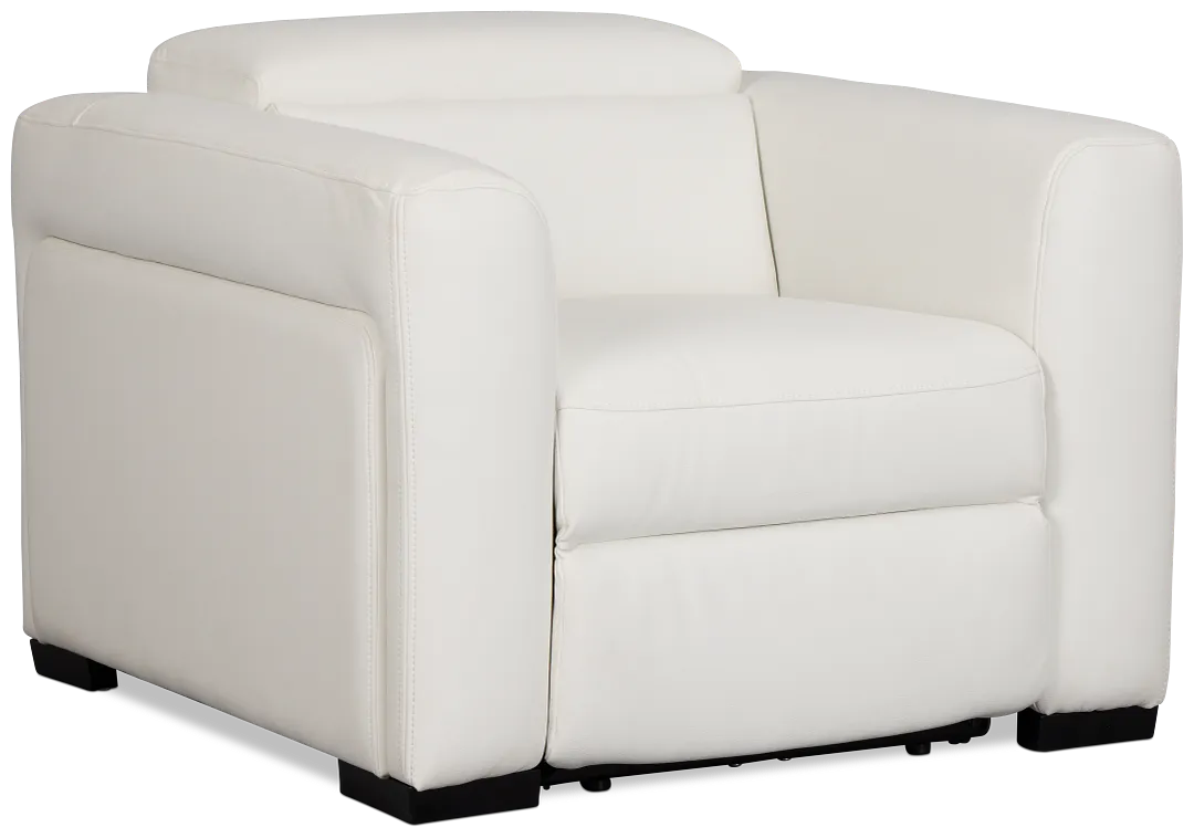 Melody White Micro Power Recliner