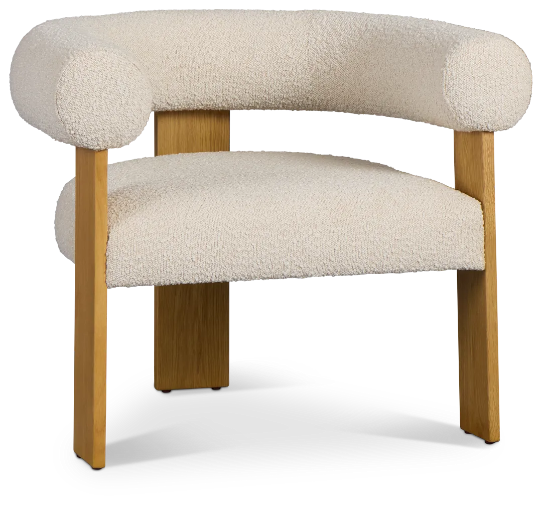 Elara White Fabric Accent Chair