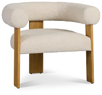 Elara White Fabric Accent Chair
