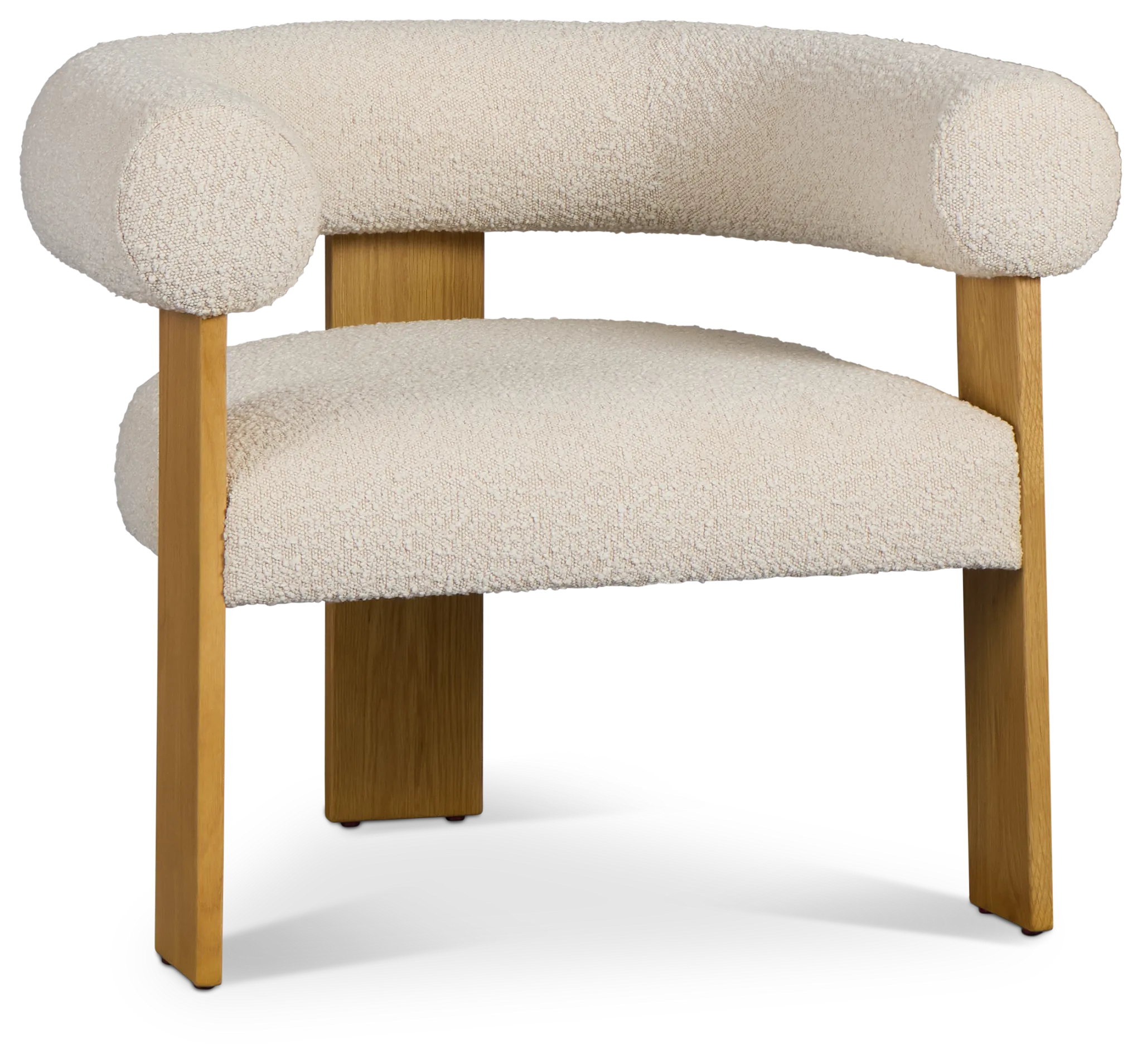 Elara White Fabric Accent Chair