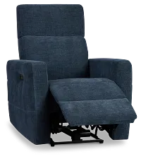 Rae Dark Blue Fabric Power Recliner