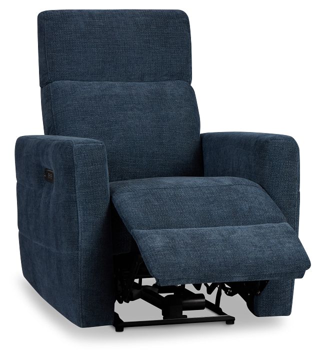 Rae Dark Blue Fabric Power Recliner