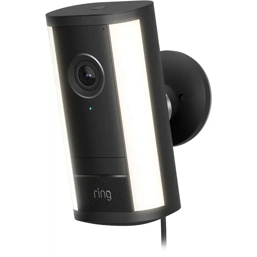 Ring Spotlight Cam Pro Plug In Black Outdoor Security Cameras