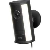 Ring Spotlight Cam Pro Plug In Black Outdoor Security Cameras