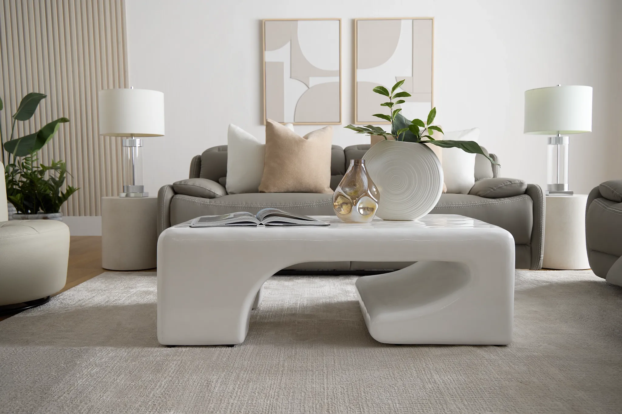 Layla White Rectangular Coffee Table