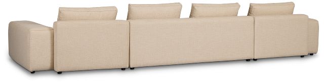 Cleo Beige Fabric Double Chaise Sectional
