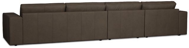 Kellan Dark Gray Leather Small Left Chaise Sectional