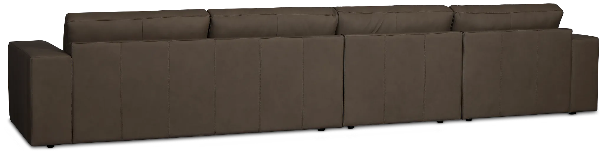 Kellan Dark Gray Leather Small Left Chaise Sectional