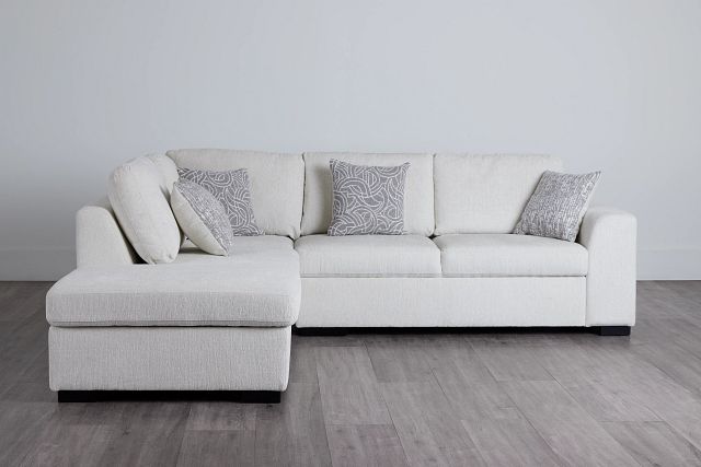 Blakely White Fabric Small Left Bumper Sectional