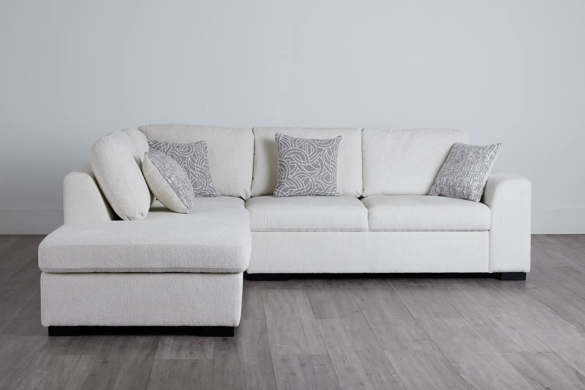 Blakely White Fabric Small Left Bumper Sectional Blakely White Fabric Small Left Bumper Sectional