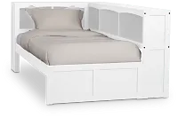 Charleston White Corner Bookcase Bed