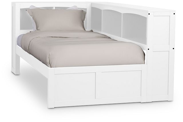 Charleston White Corner Bookcase Bed