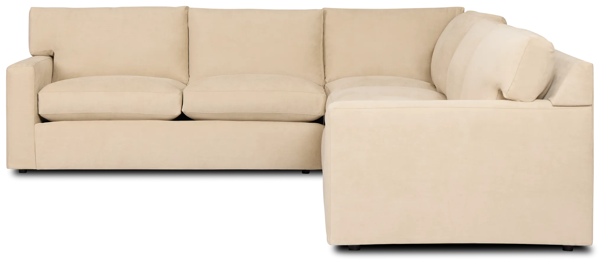 Hudson Beige Fabric Medium Two-arm Sectional
