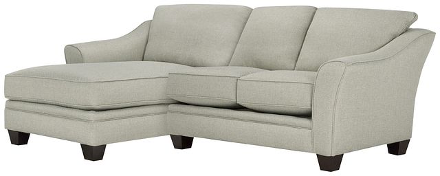 Avery Light Green Fabric Left Chaise Sectional