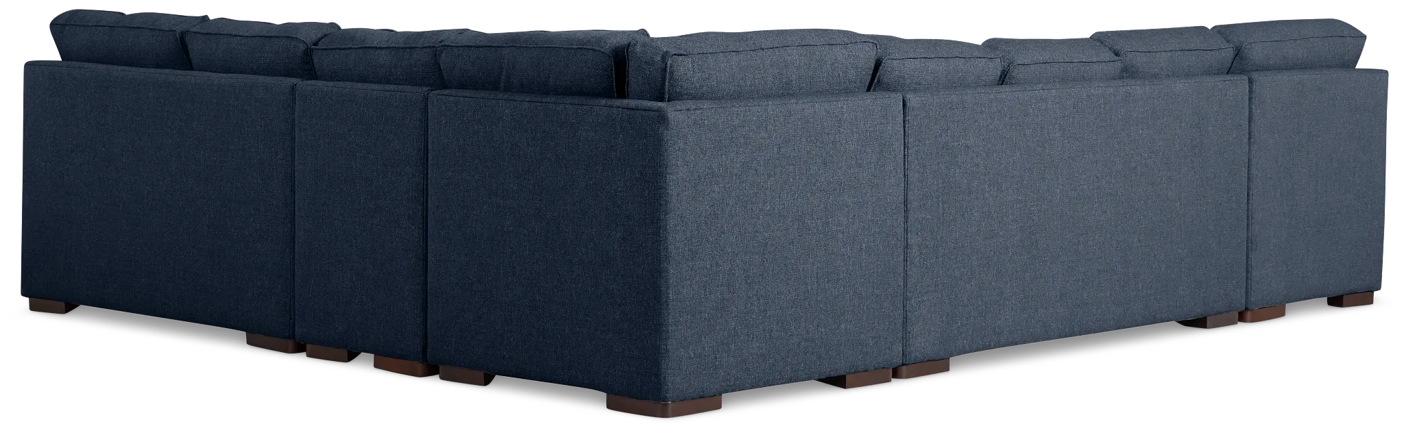 Sinclair Dark Blue Fabric Left Chaise Memory Foam Sleeper Sectional