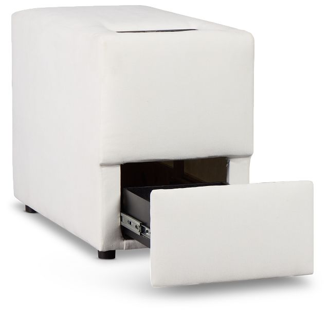Citymod White Fabric Storage Console With Usb