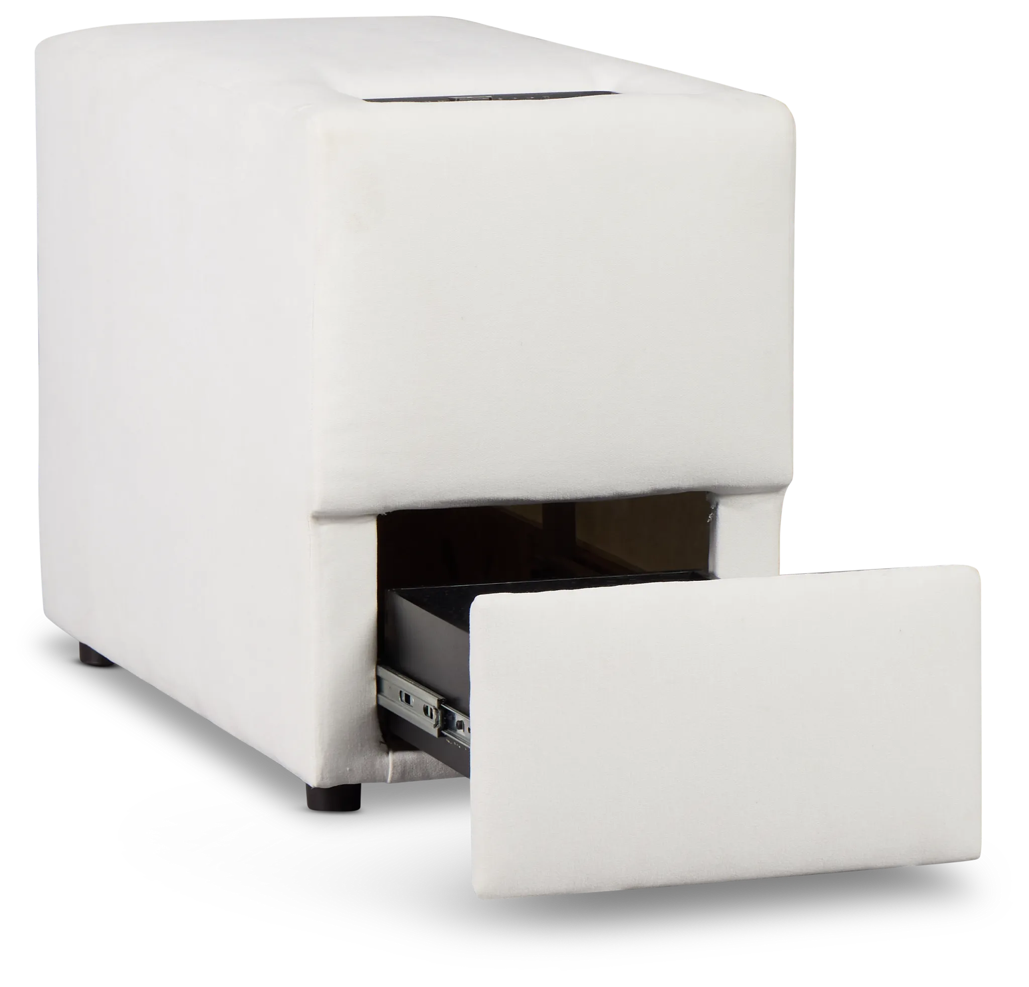 Citymod White Fabric Storage Console With Usb