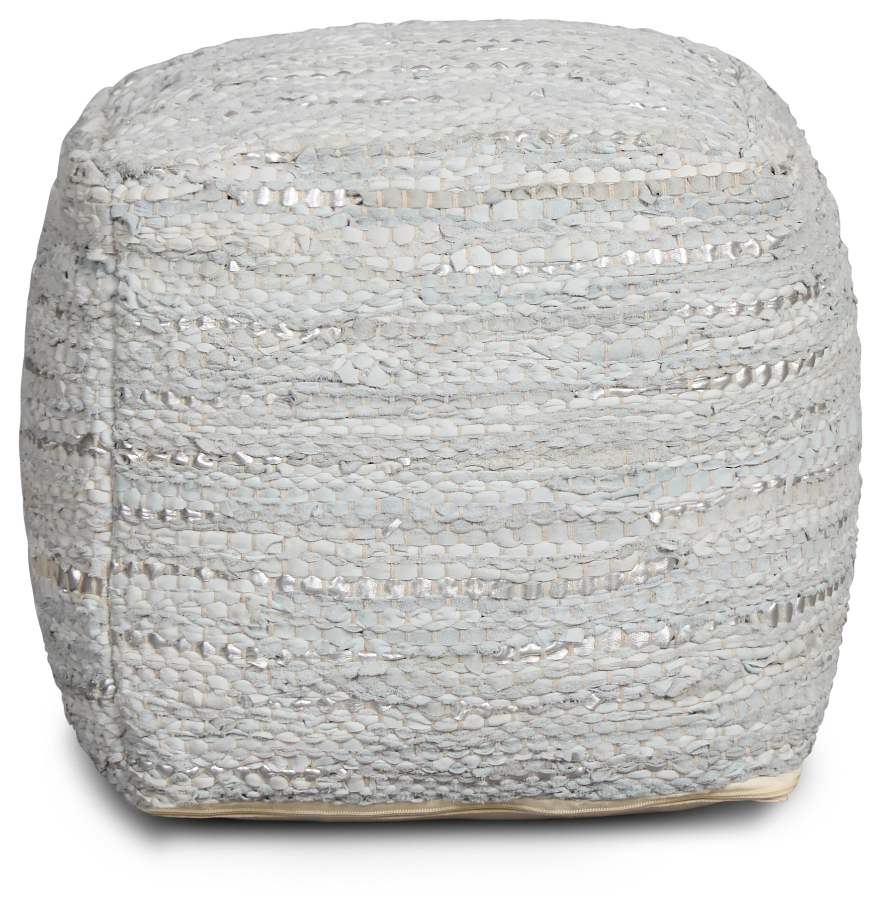 Ayana Silver Accent Pouf