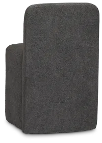 Rex Dark Gray Castored Upholstered Side Chair