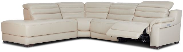 Sentinel Taupe Lthr/vinyl Small Left Bumper Power Reclining Sectional