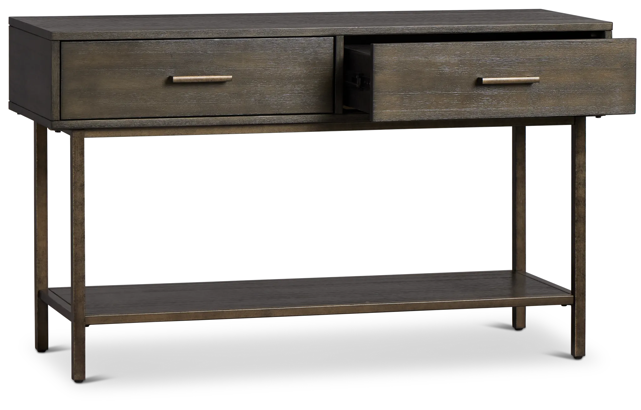 Fulton Dark Tone Wood Storage Sofa Table