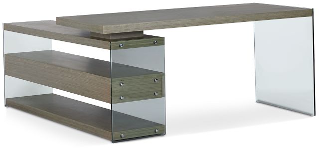 Olympia Gray Large L Desk