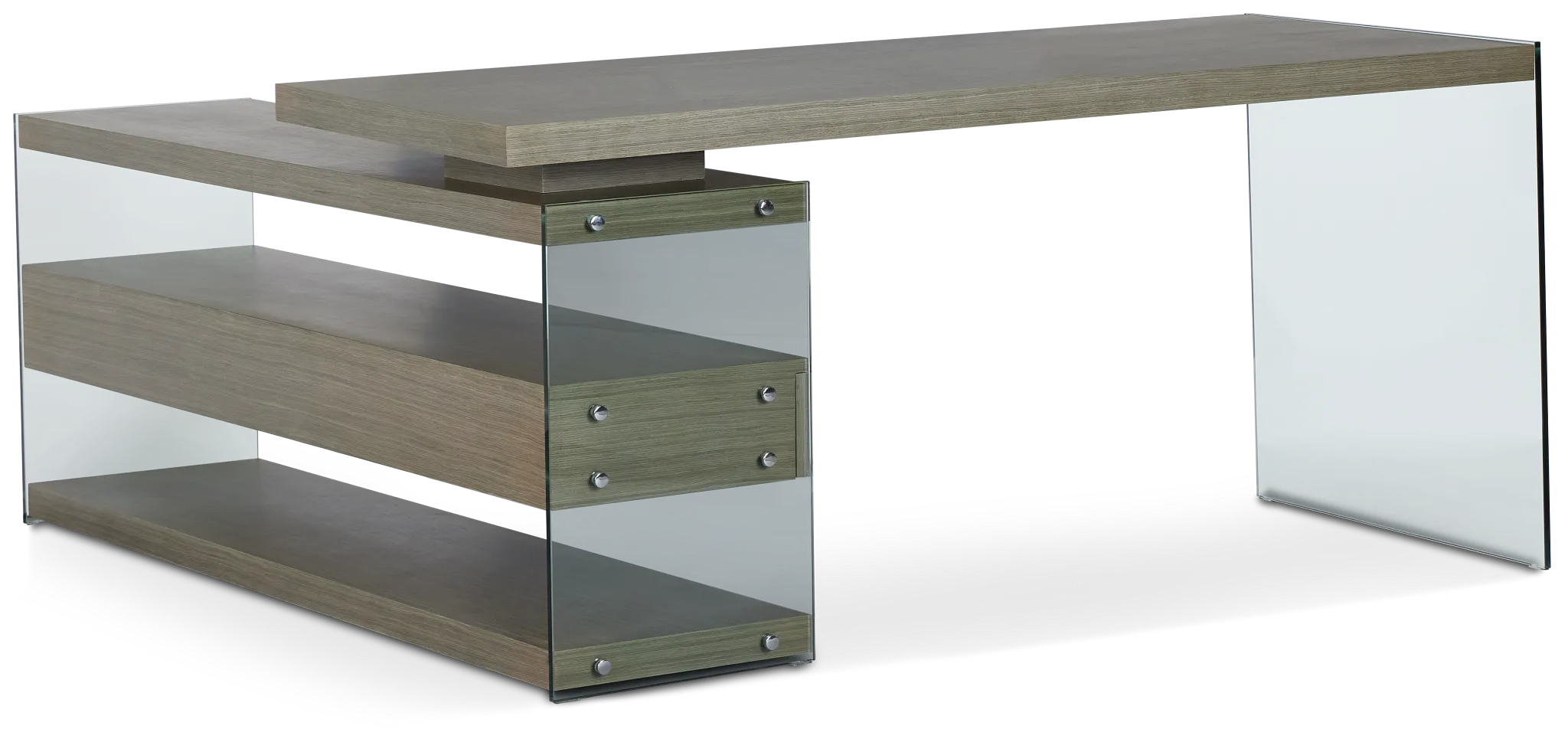 Olympia Gray Large L Desk