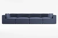 Destin Joya Dark Blue Velvet 8-piece Pit Sectional