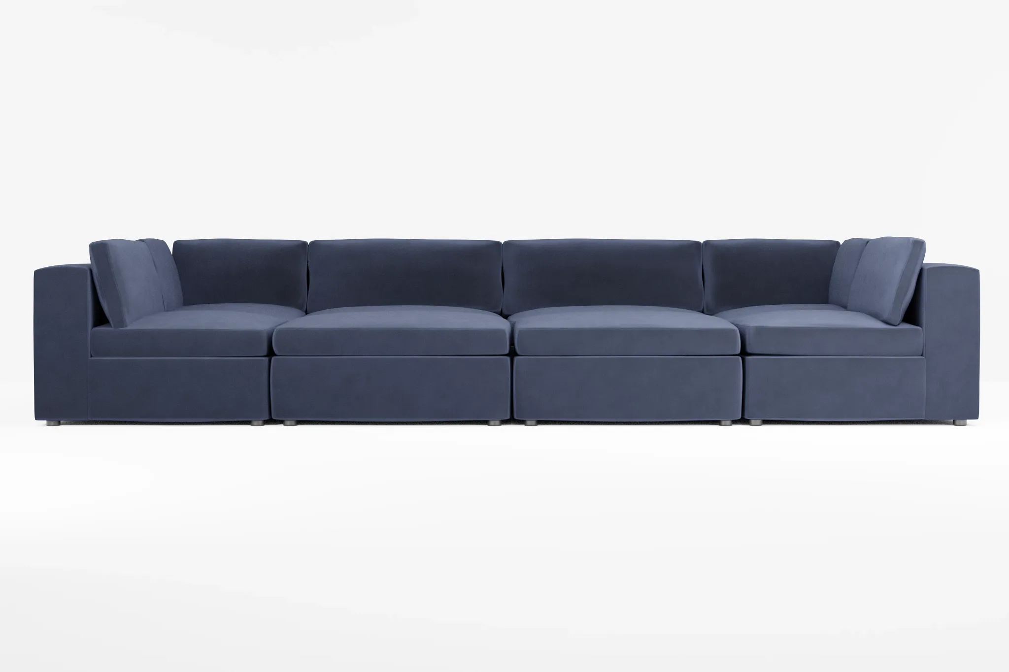 Destin Joya Dark Blue Velvet 8-piece Pit Sectional