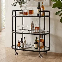 Emilie Black Metal Bar Cart