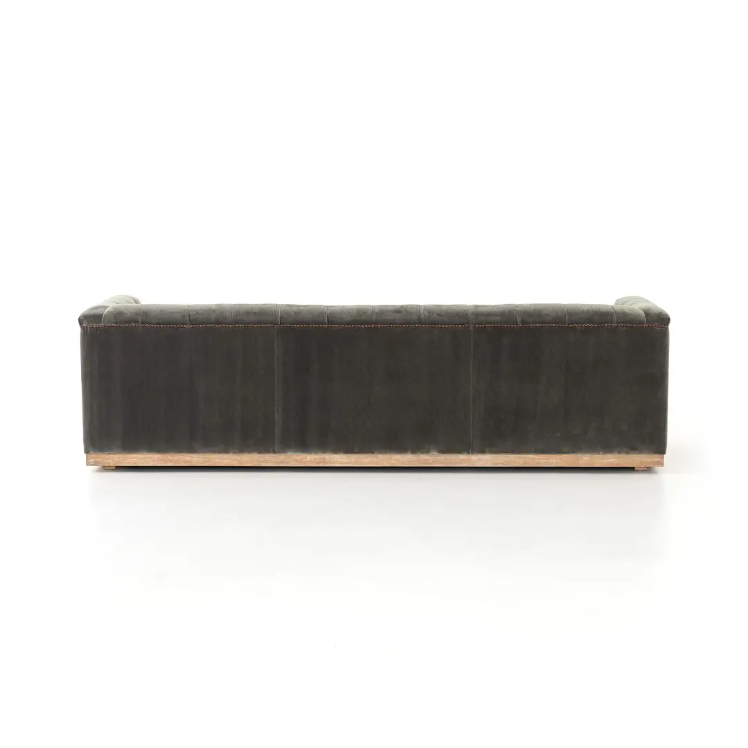 Four Hands Nannie Dark Gray Velvet Sofa Four Hands Nannie Dark Gray Velvet Sofa