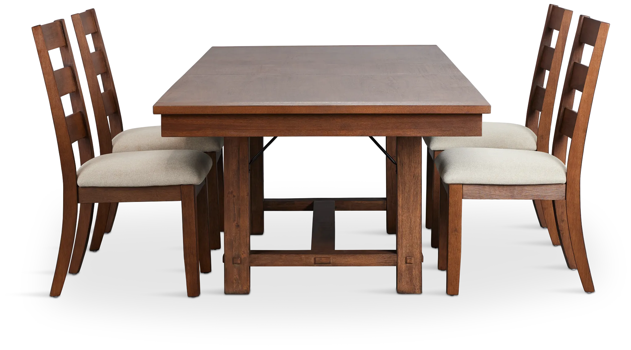Park City Dark Tone Rectangular Table & 4 Wood Chairs