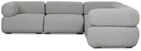 Celeste Light Gray Fabric 5-piece Modular Sectional