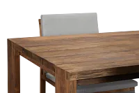 Linear Dark Gray 82" Teak Table & 4 Teak Cushioned Side Chairs