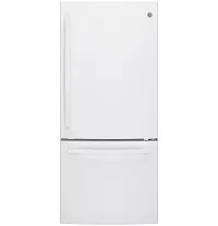 Ge 21 Series White Bottom Freezer Refrigerator