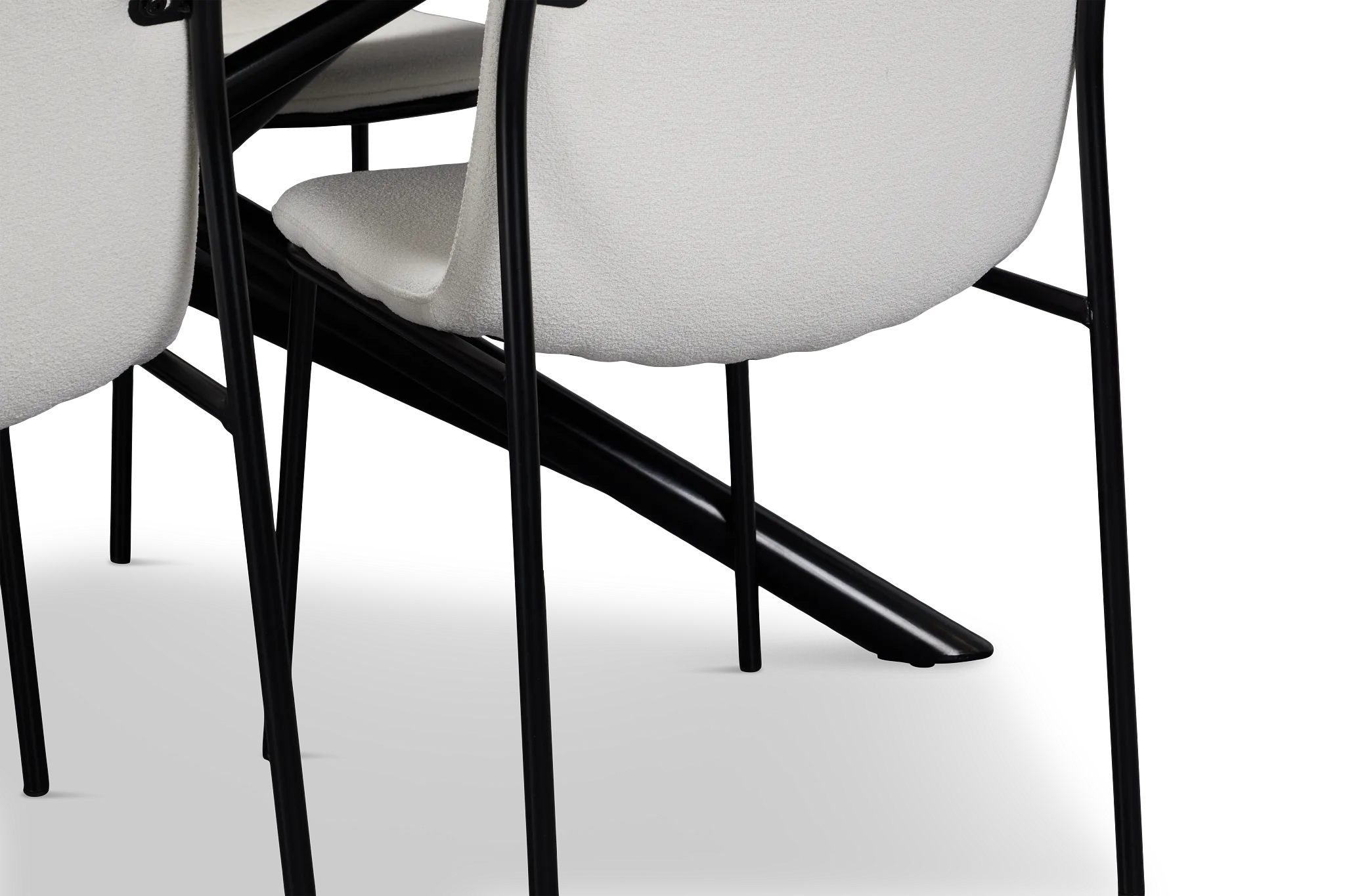 Palos Gray Rect Table & 4 White Upholstered Chairs