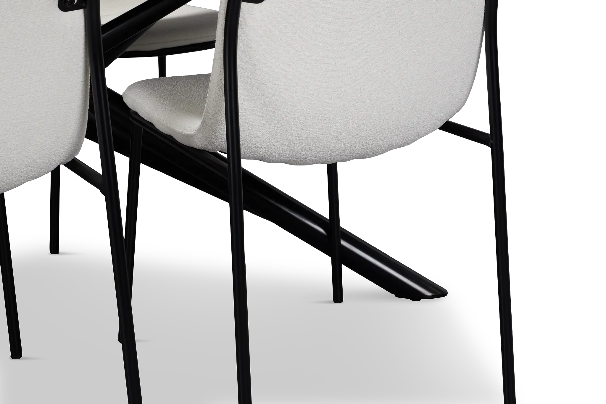 Palos Gray Rect Table & 4 White Upholstered Chairs Palos Gray Rect Table & 4 White Upholstered Chairs