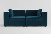 Destin Joya Teal Velvet 2-piece Modular Sofa