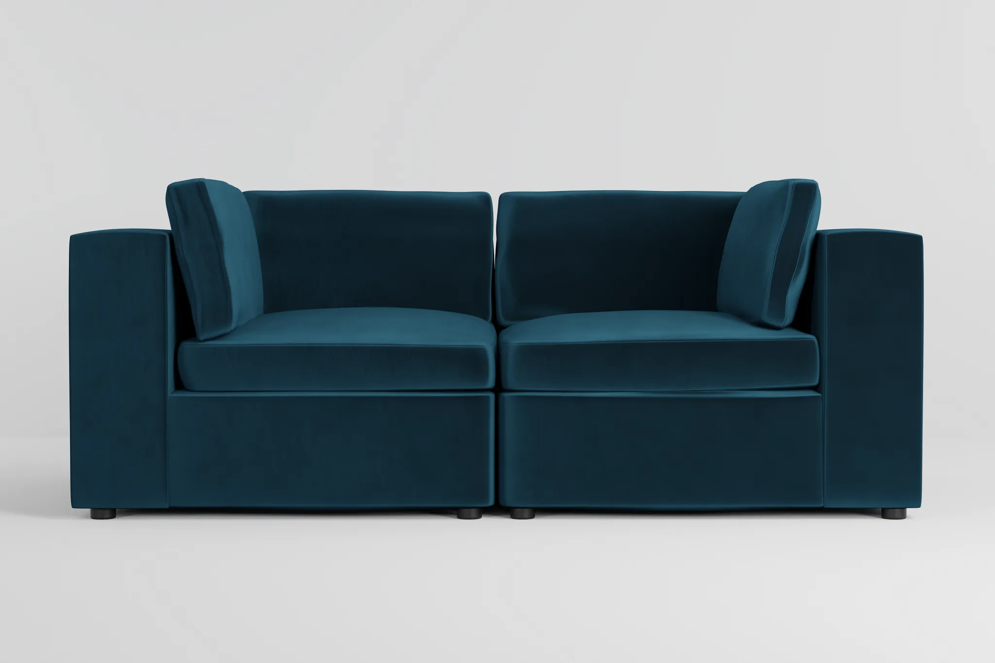 Destin Joya Teal Velvet 2-piece Modular Sofa