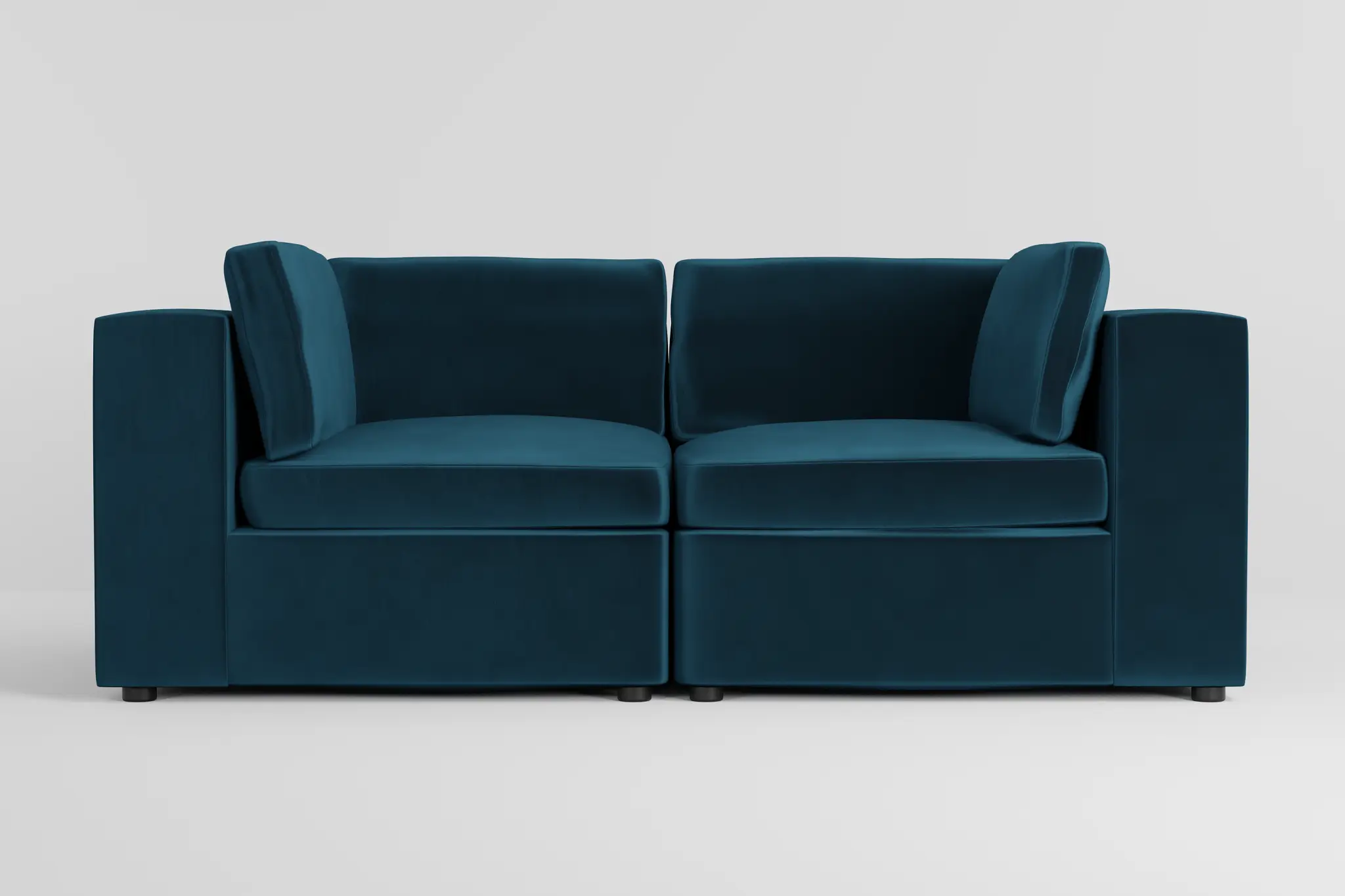 Destin Joya Teal Velvet 2-piece Modular Sofa Destin Joya Teal Velvet 2-piece Modular Sofa