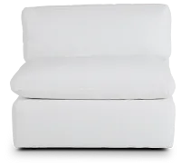 Grant White Fabric Armless Chair