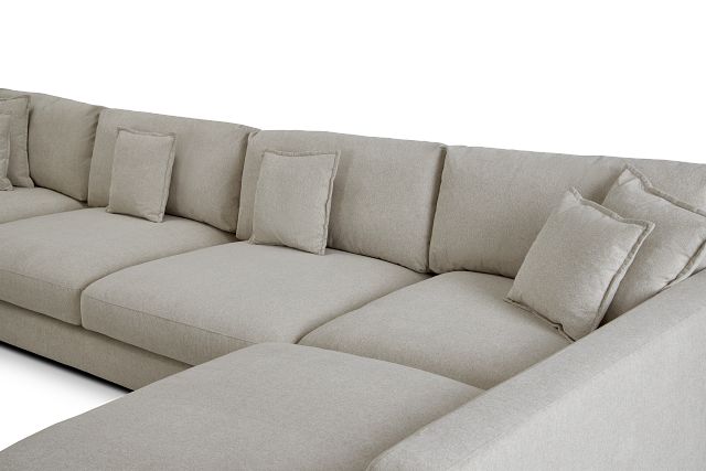 Emery Light Beige Fabric Large Right Chaise Sectional
