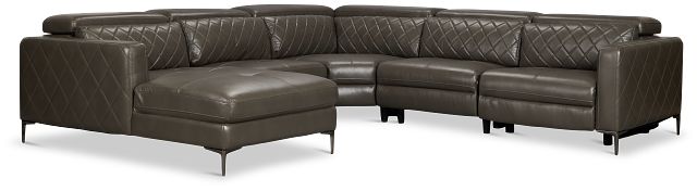 Ava Dark Gray Micro Small Left Chaise Power Reclining Sectional