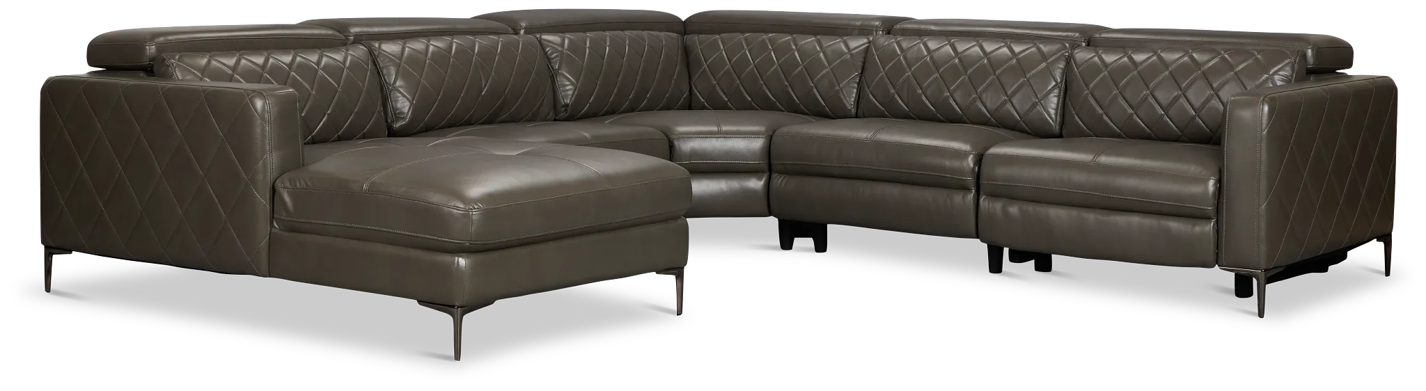 Ava Dark Gray Micro Small Left Chaise Power Reclining Sectional