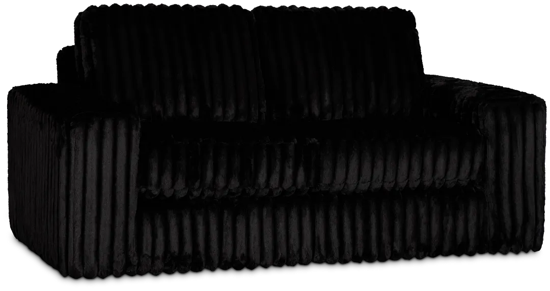 Teddy Black Fabric Loveseat