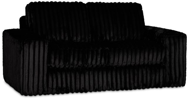 Teddy Black Fabric Loveseat