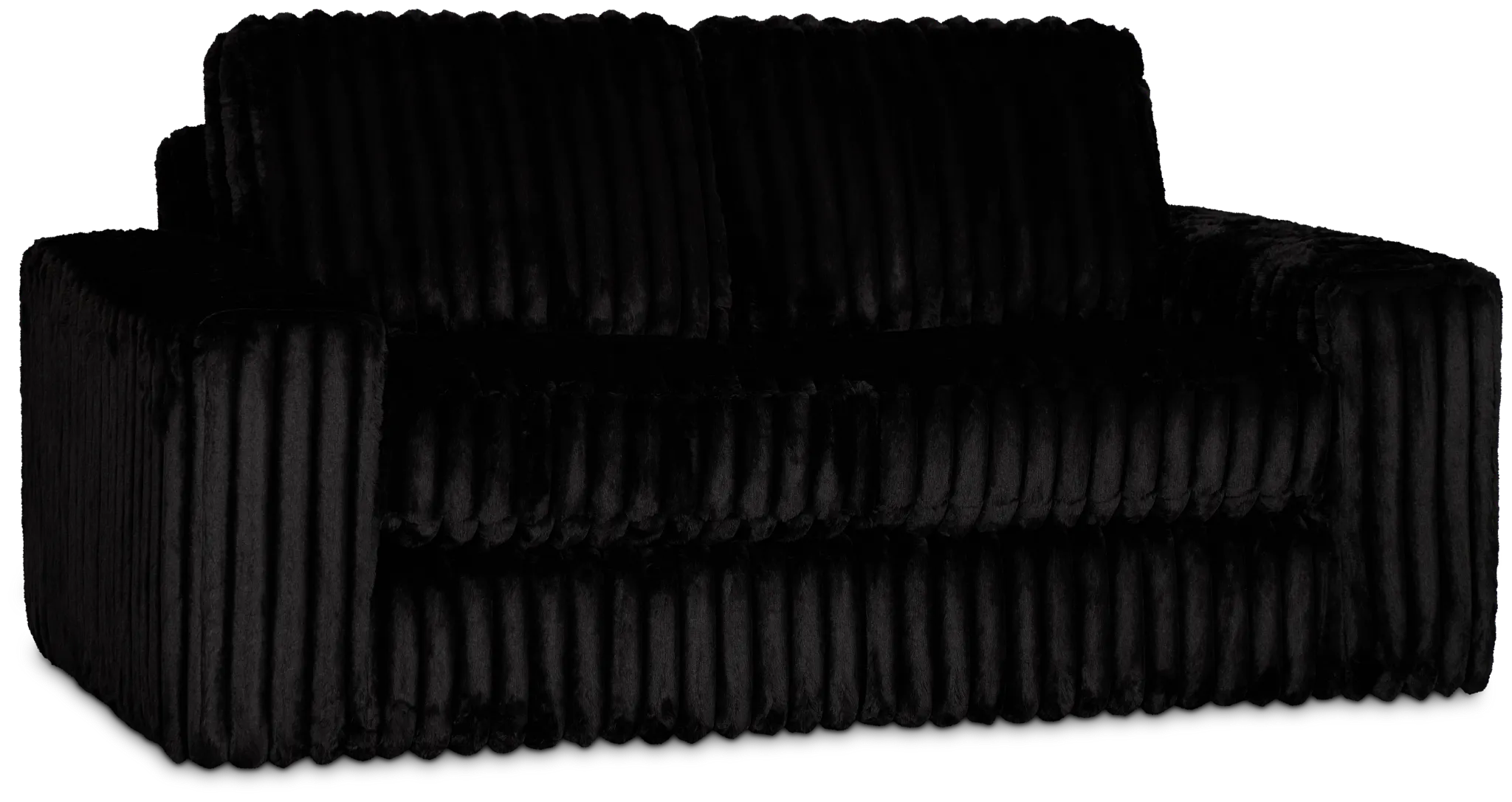 Teddy Black Fabric Loveseat