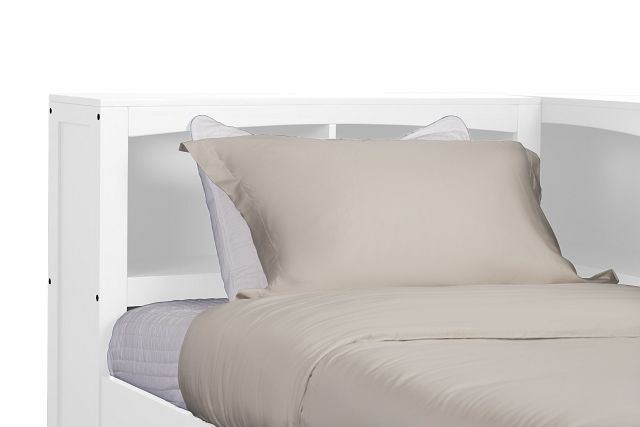 Charleston White Corner Bookcase Bed
